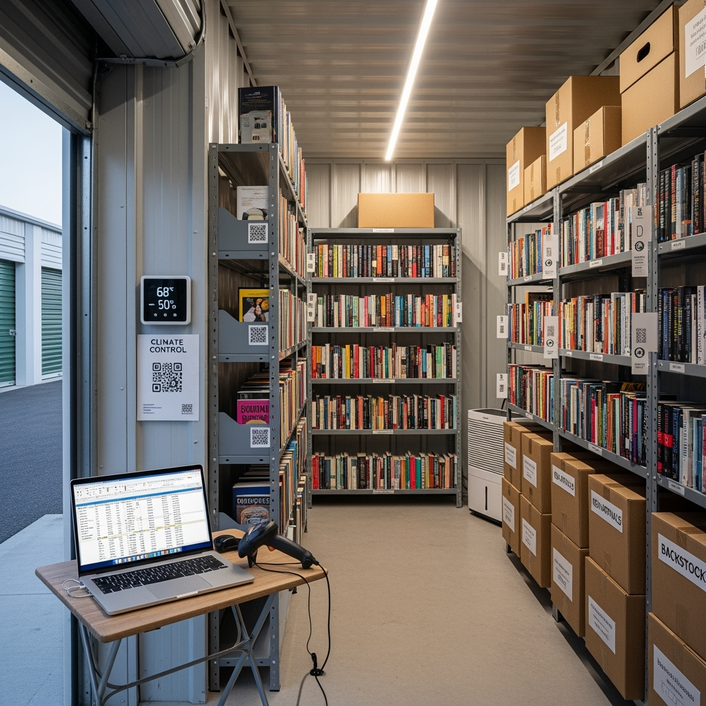 Organized storage unit with proper shelving for books