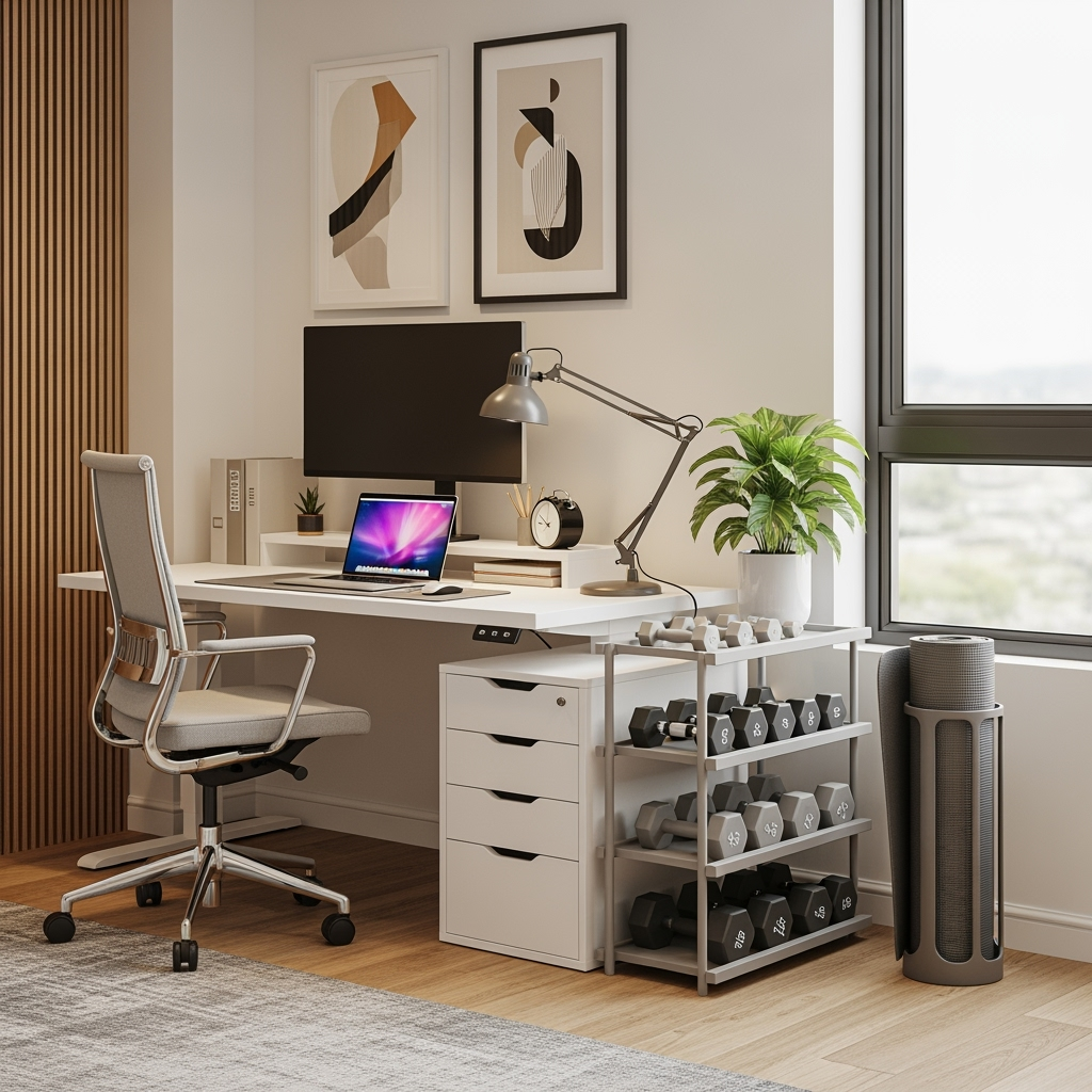 Fit & Focused: Smart Storage Solutions for Home Office Gym Combinations