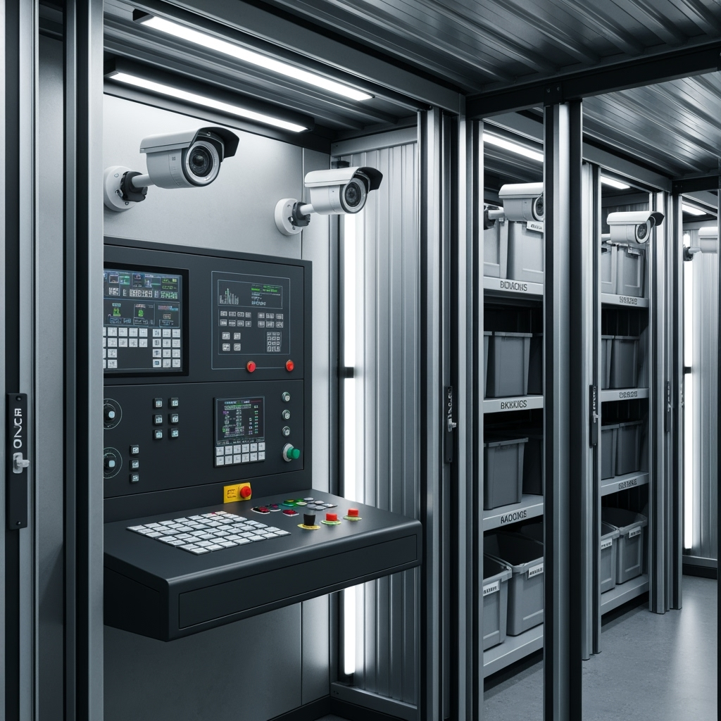 Advanced security features in a business storage unit